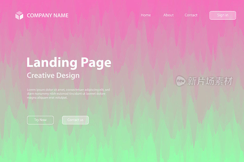 登陆页面模板-抽象背景与时尚的纹理-粉色渐变