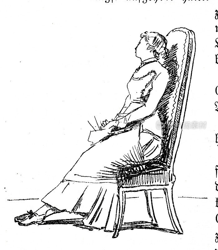 年轻女子坐在椅子上