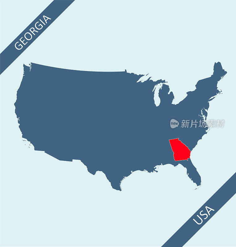 美国地图上的乔治亚州