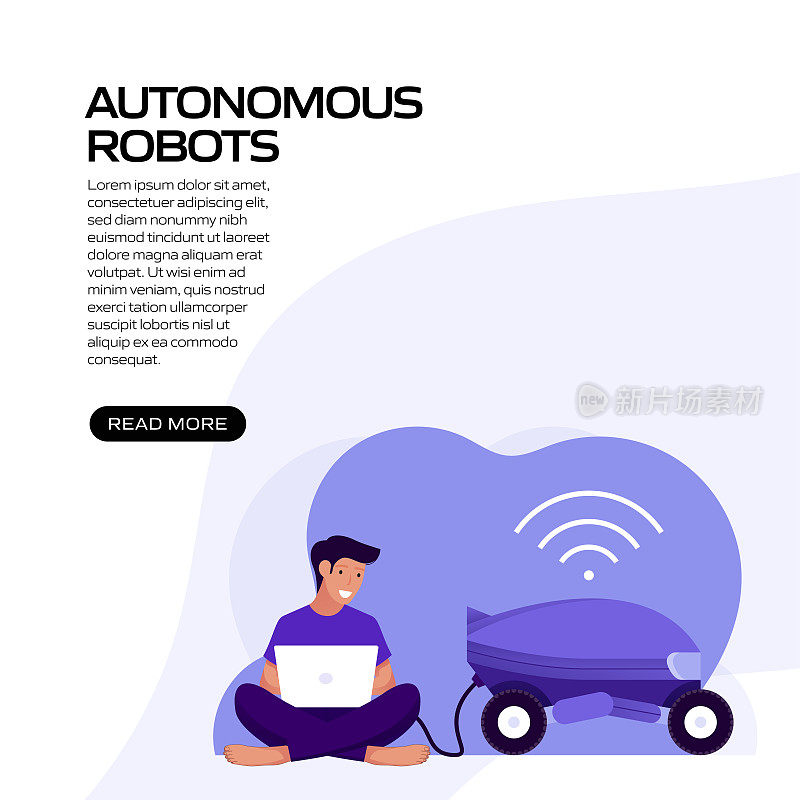 机器人，机器人行业概念矢量插图网站横幅，广告和营销材料，在线广告，商业演示等。