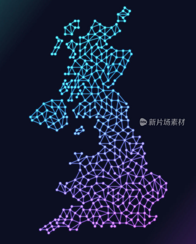 英国大不列颠矩阵梯度地图线