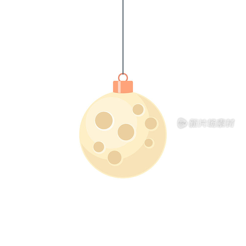 月亮卫星挂在圣诞树上作为装饰品