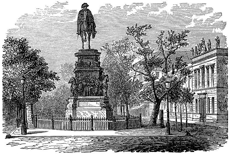 维多利亚时代雕刻的腓特烈大帝雕像，柏林