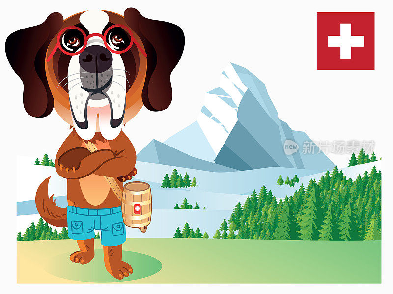 瑞士戴眼镜的狗