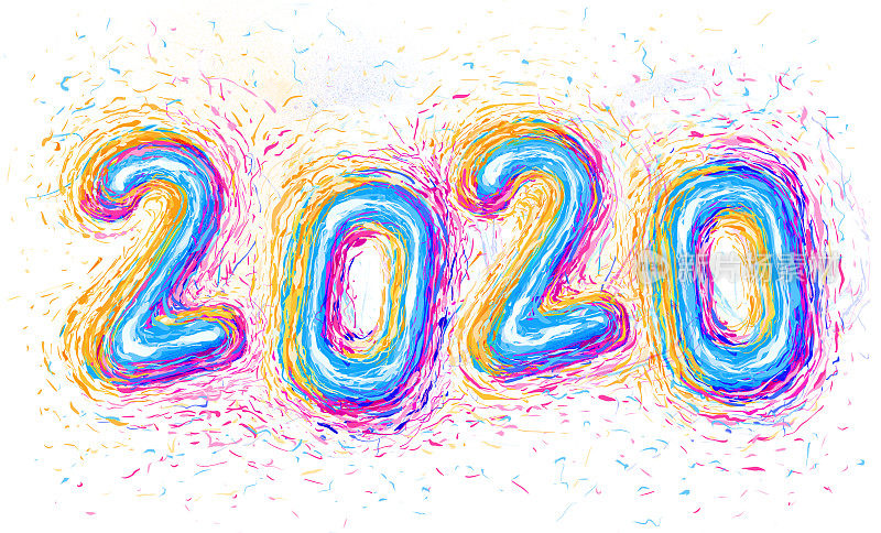 新年泼洒艺术排版2020