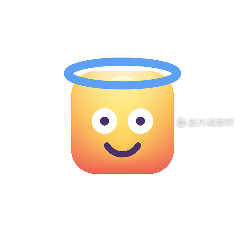 Emoticon设计立方体形状颜色渐变