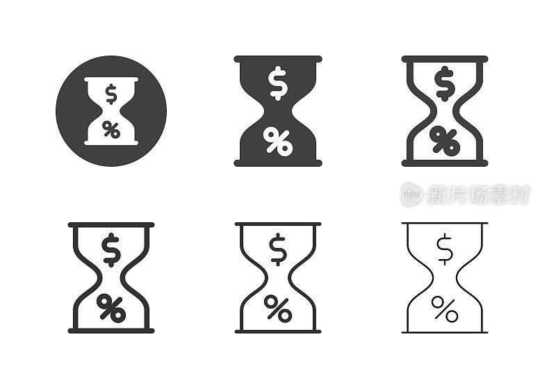 金融沙漏图标-多系列