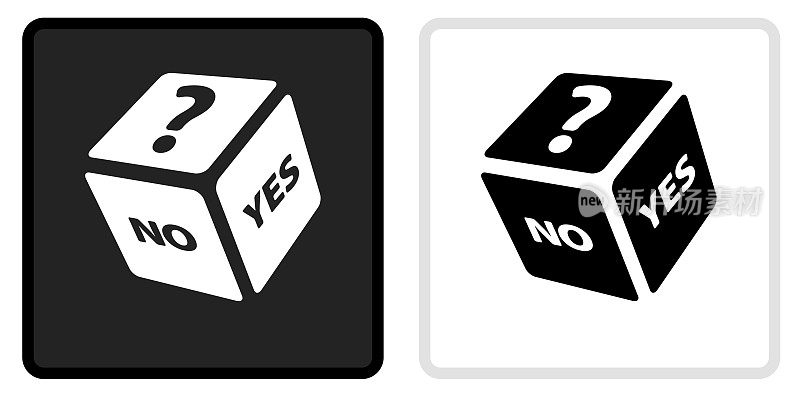 玩骰子图标上的黑色按钮与白色滚动