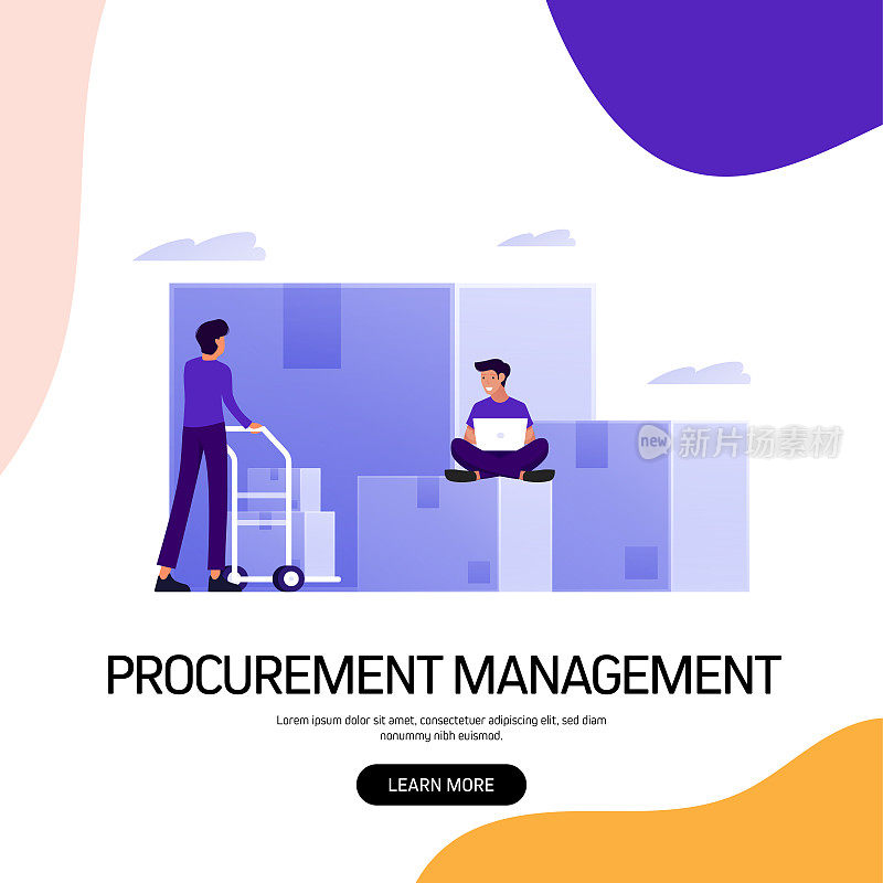 采购管理概念矢量插图网站横幅，广告和营销材料，在线广告，业务演示等。