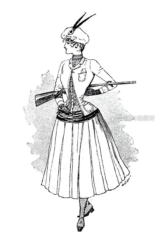 女性运动时尚:苏格兰切维奥特狩猎套装