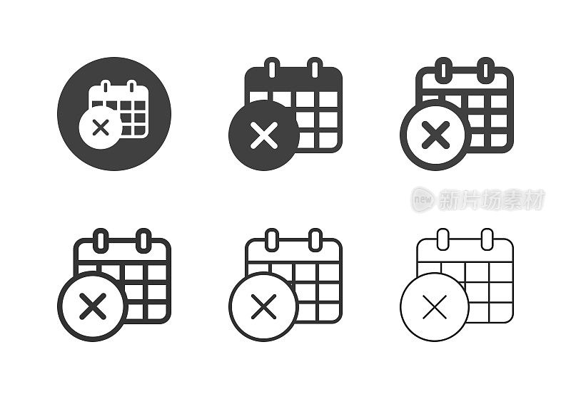 X标记日历图标-多系列