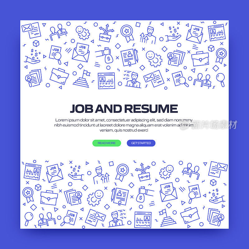求职及简历相关图案设计网页横幅