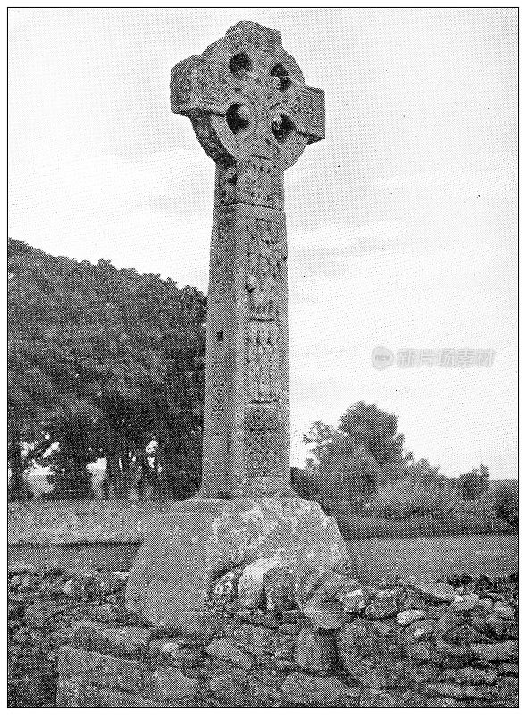 爱尔兰的古董旅行照片:德拉姆克利夫的十字