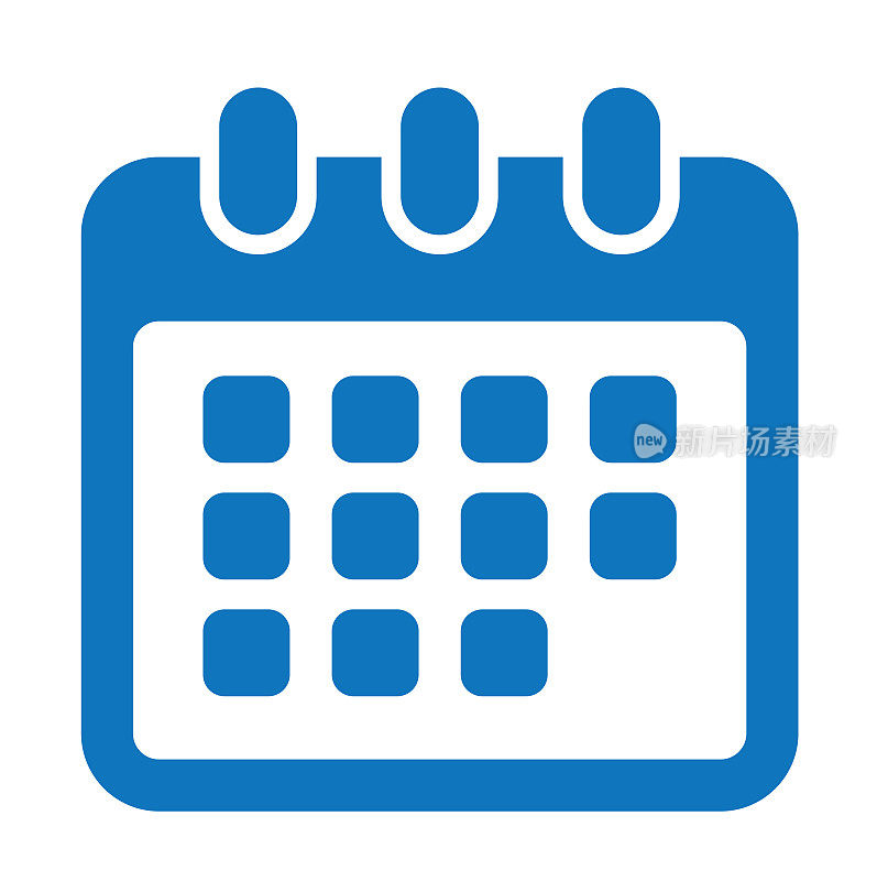 蓝色日历或计划表图标
