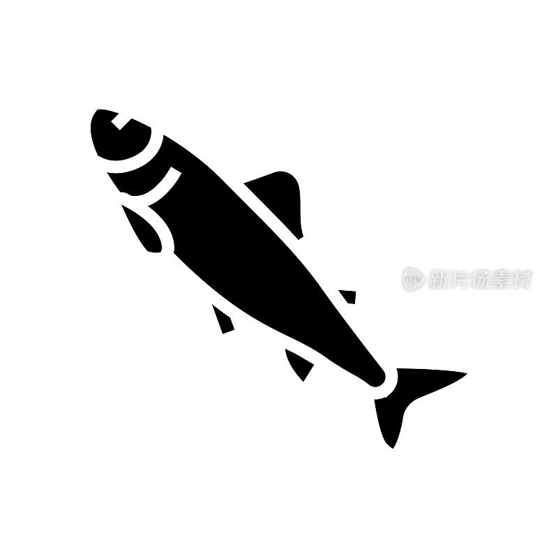 帕尔鲑鱼字形图标矢量插图
