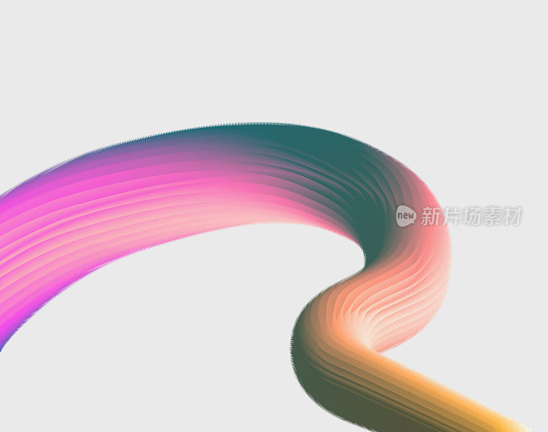 抽象的颜色梯度三维波浪条纹管图案背景
