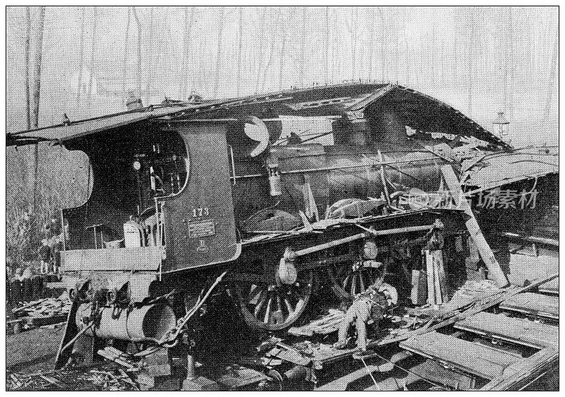 古董图:火车事故