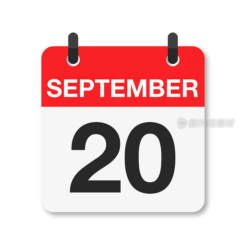 9月20日-每日日历图标-白色背景
