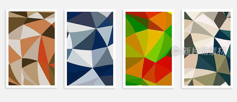 向量彩色马赛克三角形图案覆盖横幅模板，设计元素，抽象背景