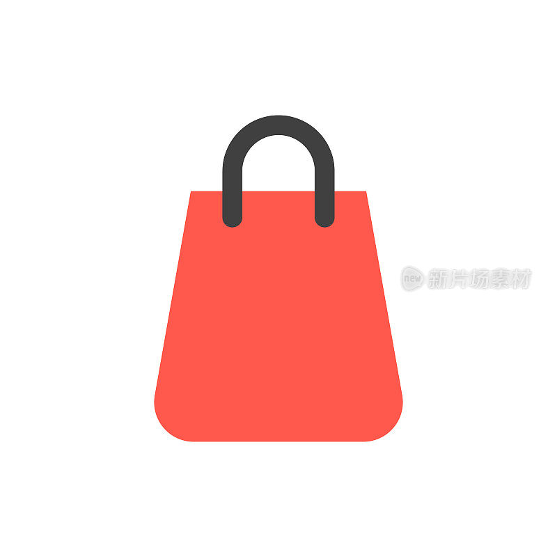 购物袋平面设计风格矢量图标。像素完美。移动和网络。
