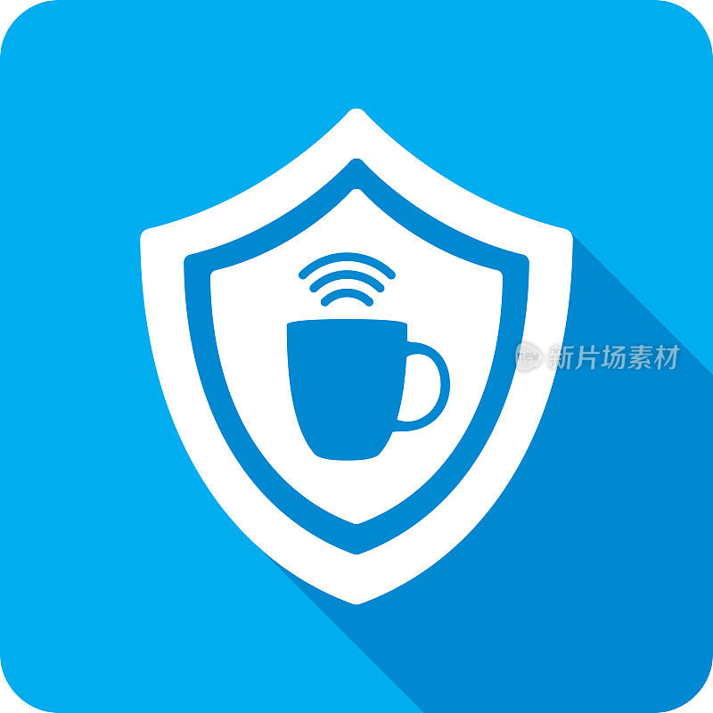 盾咖啡Wifi图标剪影