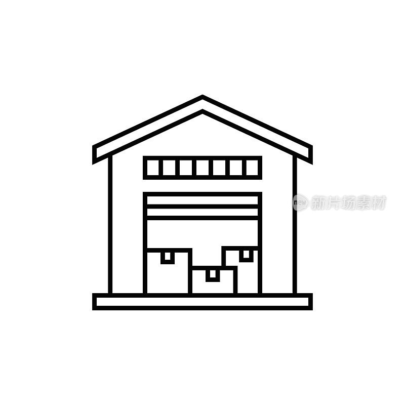 仓库,存储,物流线图标