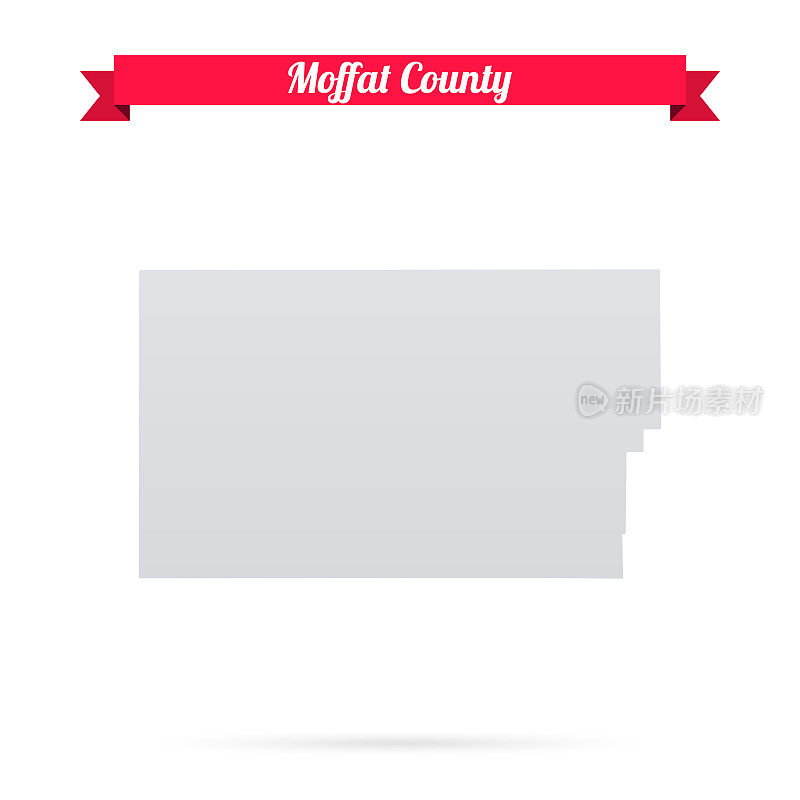 莫法特县，科罗拉多州。白底红旗地图
