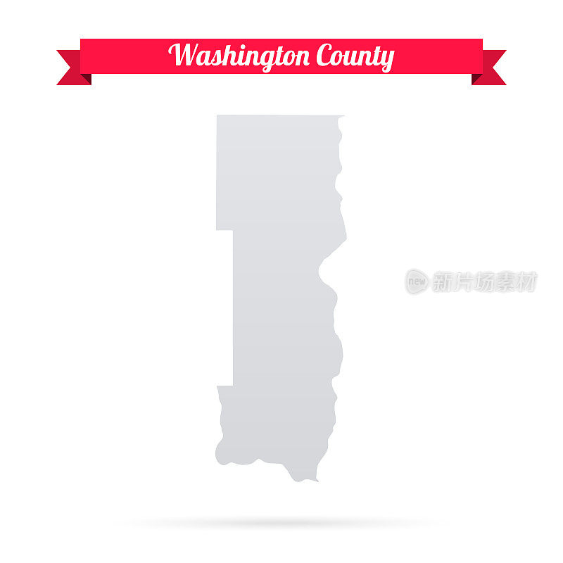 华盛顿县，明尼苏达州。白底红旗地图