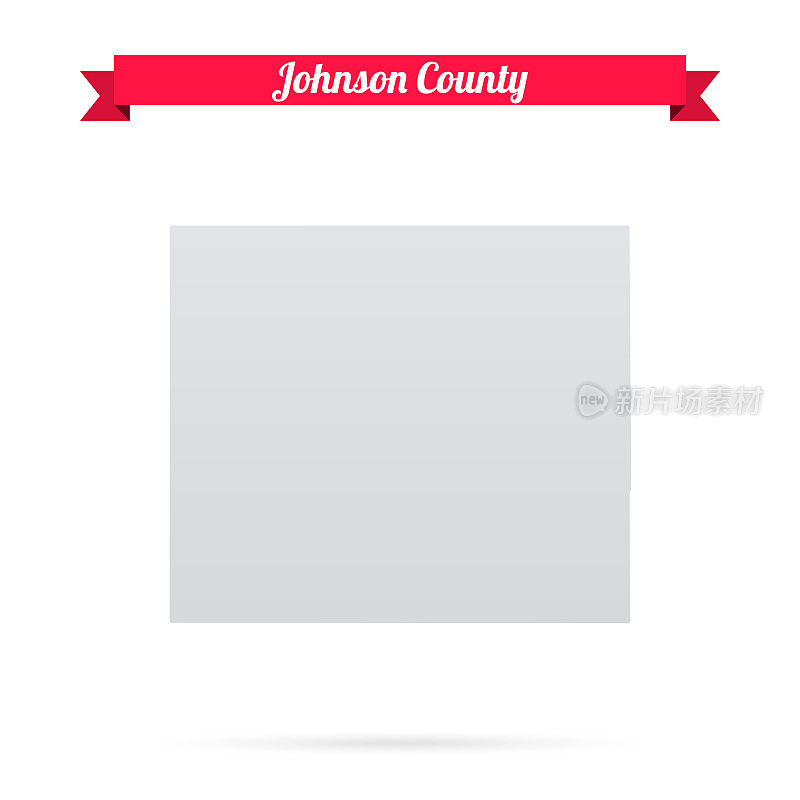 约翰逊县，内布拉斯加州。白底红旗地图