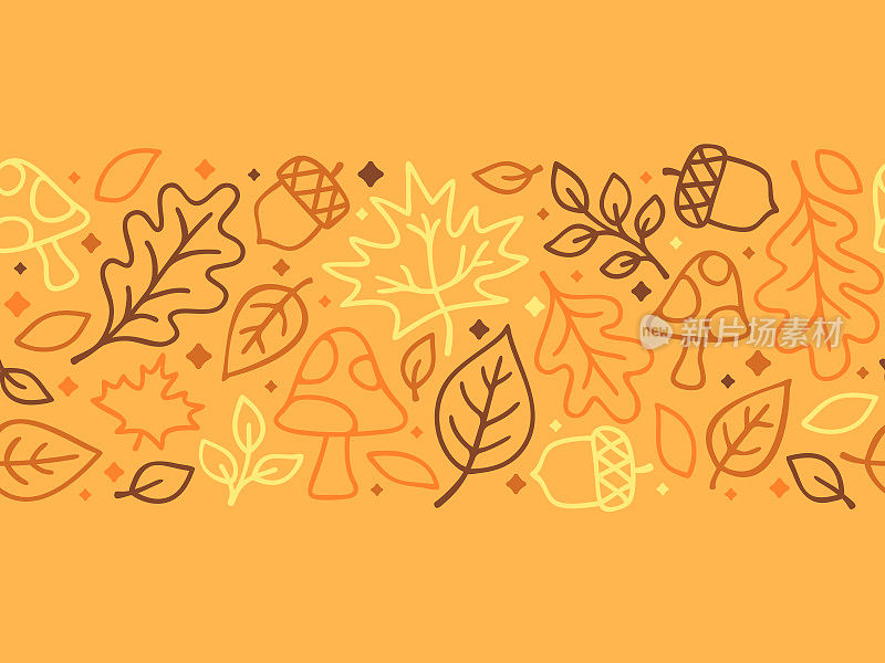 秋天秋叶无缝瓷砖背景图案