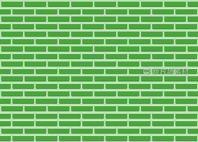 绿色砖瓦墙背景插图矢量
