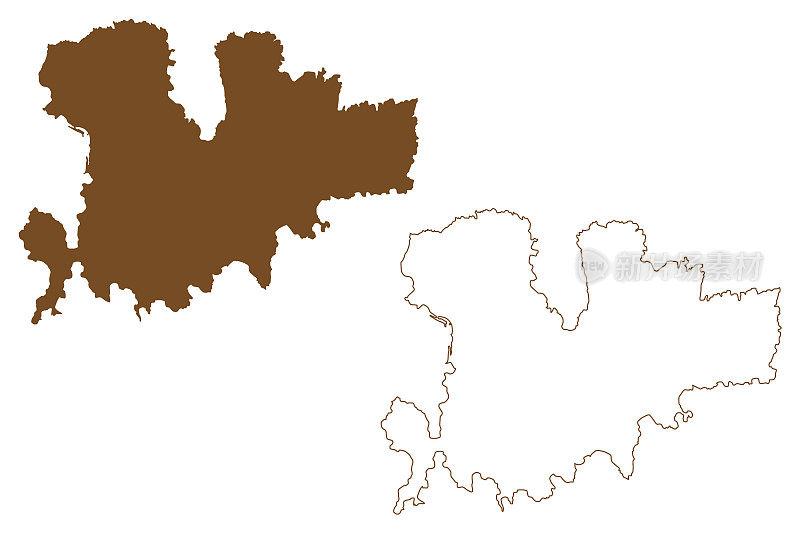 米科诺斯岛(希腊共和国，希腊)地图矢量插图，潦草草图Mykines地图
