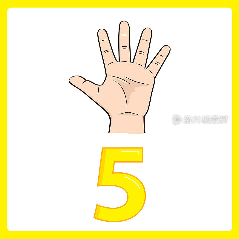 用于儿童早期数数教学的手指教材插图
手-身体第5部分