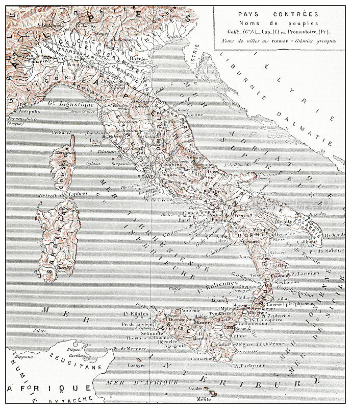 古意大利的古法国地图