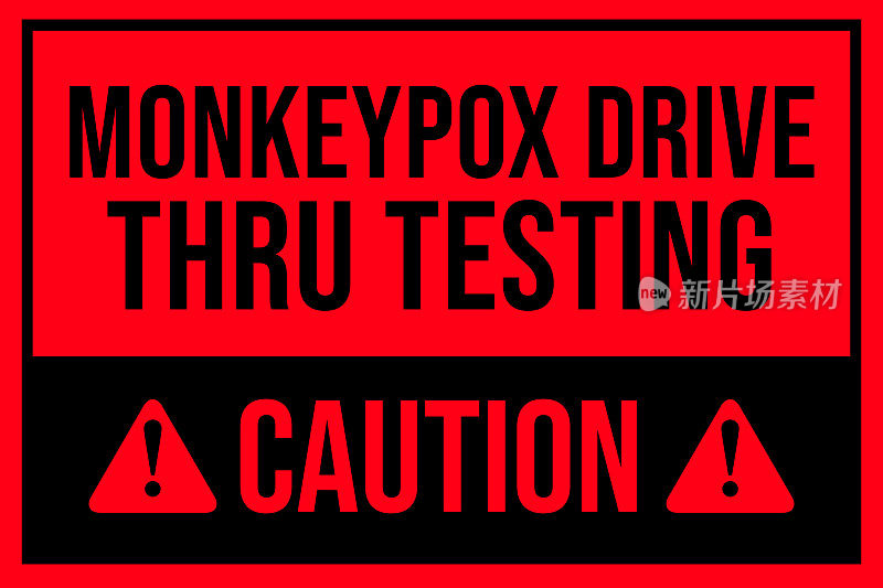 猴痘病毒警告标志载体库存插图。