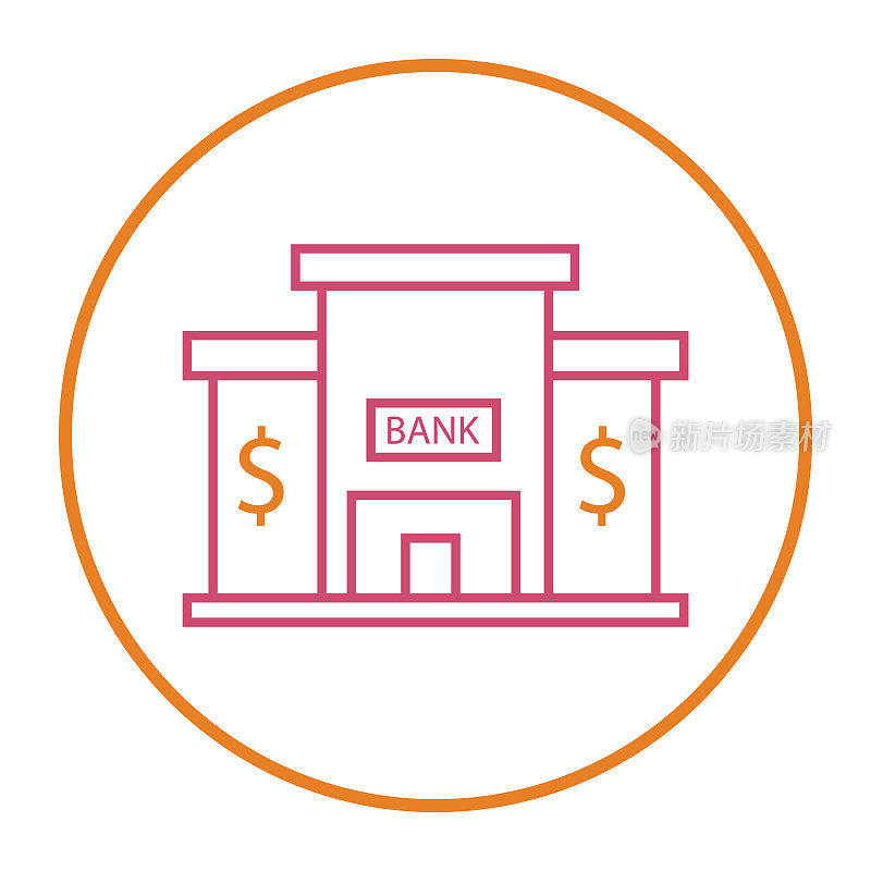 银行，银行大楼，中央银行图标