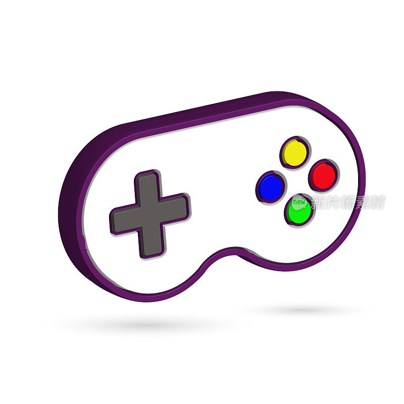 Gameboy控制器复古经典3d，游戏图标，模拟器游戏。