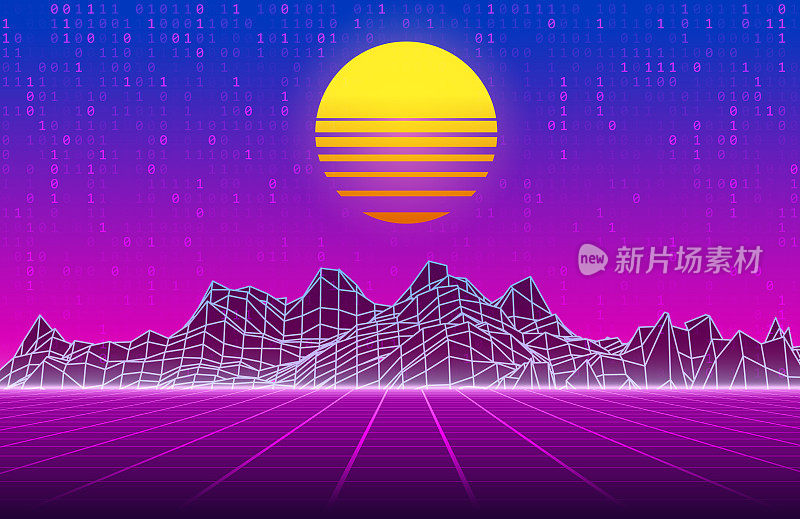 Synthwave复古的背景