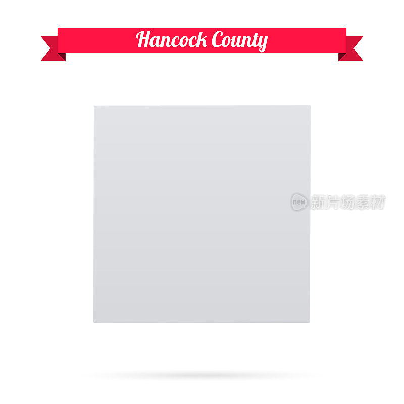 爱荷华州汉考克县。白底红旗地图