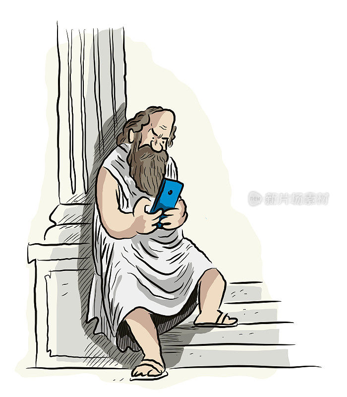 希腊哲学家用智能手机谈社交媒体