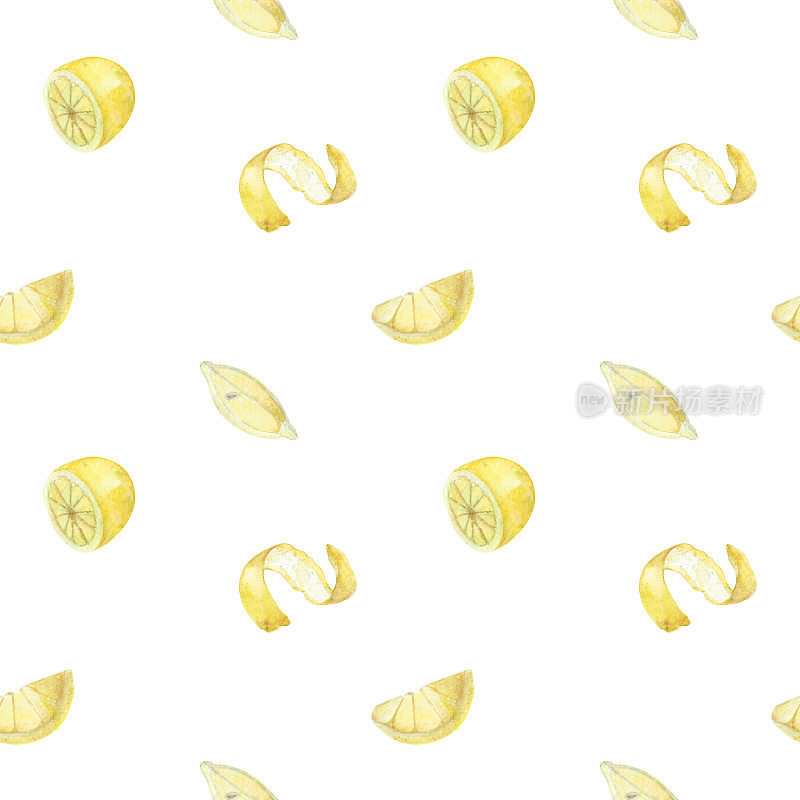 多汁的成熟柠檬。淡淡的柠檬皮和柠檬片。有酸味的水果，可用于烹饪和榨汁