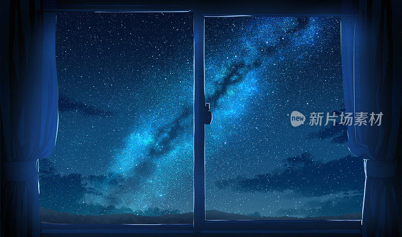 从窗口看到的星空和银河