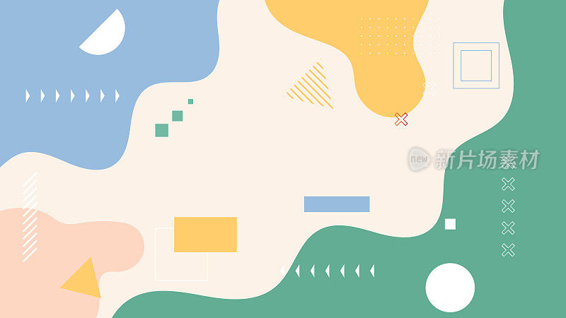 现代液体粉彩抽象背景与几何元素设计