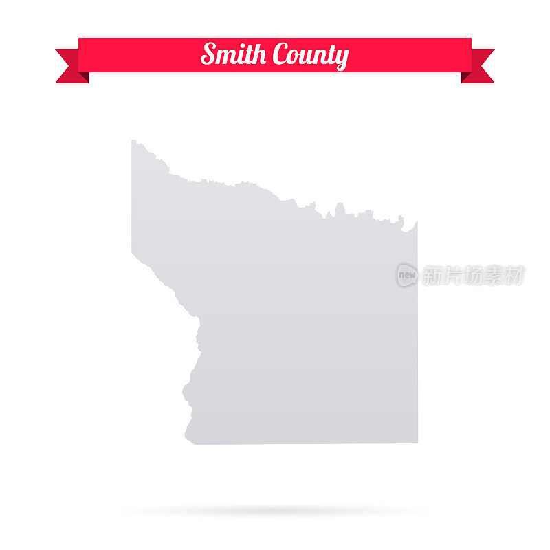 史密斯县，德克萨斯州。白底红旗地图