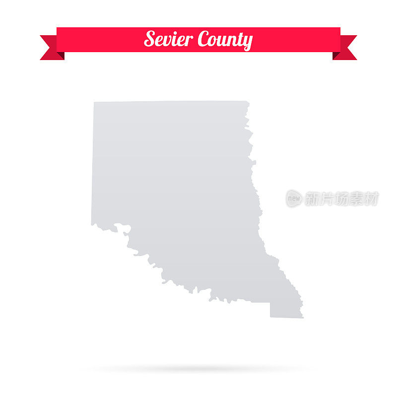 阿肯色州塞维尔县。白底红旗地图