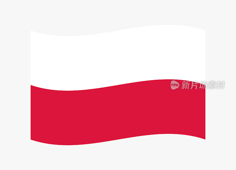 波兰挥舞着国旗。向量