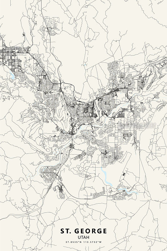 圣乔治，犹他州，美国矢量地图