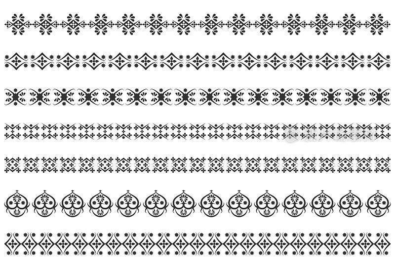 轮廓分割线矢量插图