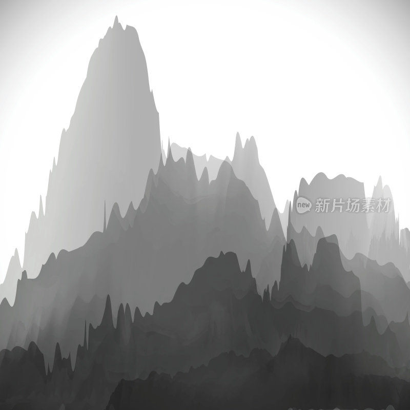 抽象灰色中国画图案背景设计