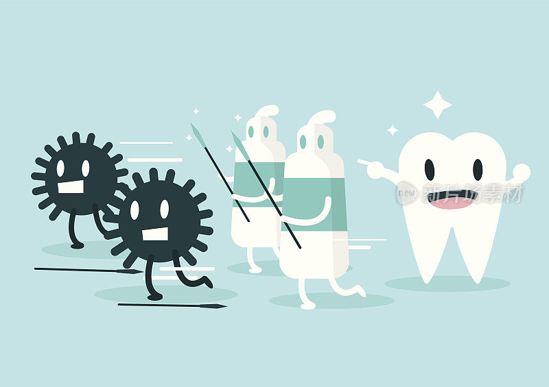 牙膏保护牙齿不受细菌侵害。